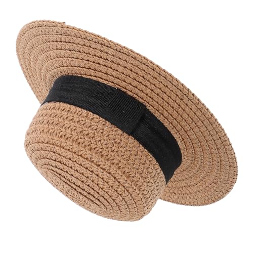 HONITANO Mini Strohhut für Puppen Gewebter Kleiner Sommerhut Hautfreundlich und Langlebig Dekoratives Modellzubehör Leichter und Stabiler Puppenhut in Khaki für DIY Dekoration HONITANO Mini Strohhut für Puppen Gewebter Kleiner Sommerhut Hautfreundlich und Langlebig Dekoratives Modellzubehör Leichter und Stabiler Puppenhut in Khaki für DIY Dekoration von HONITANO