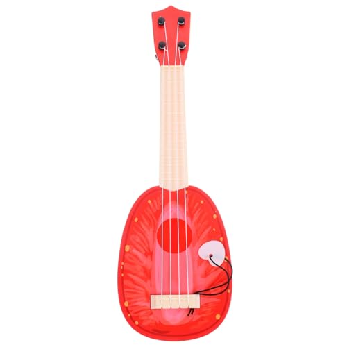 HONITANO Mini Ukulele aus Kunststoff Realistische Erdbeer Form Tragbares Musikinstrument für Partys und Anfänger von HONITANO