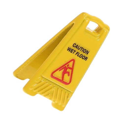 HONITANO Mini-Warnschild „Nasser Boden“: Miniatur-vorsichtsschild „Nasser Boden“ Aus Legierung – Puppenhaus-, Winzige Sicherheitsbeschilderung Für Sammler Und Modell-enthusiasten von HONITANO
