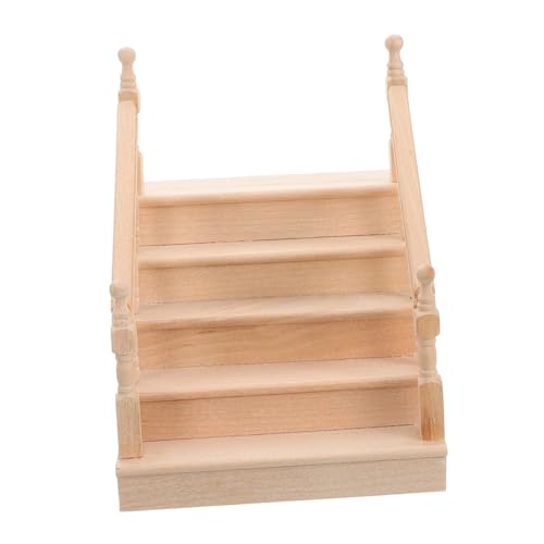 HONITANO Miniatur Holztreppe Für Puppenhäuser Detaillierte Treppe Mit Handlauf Für Kreative Wohnaccessoires Und Spielzeug Für Dekoration Und Fotografie von HONITANO