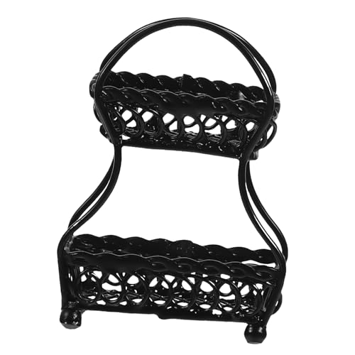 HONITANO Mini-obstkorb Puppenhausmöbel Obstregal Miniaturkorb Für Puppenhaus Mini Weidenkorb Mini-gemüsekorb Mini-Korb-Modelle Körbe Miniaturzubehörbücher Kleiner Weidenkorb Black Metall von HONITANO