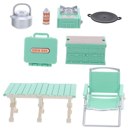 HONITANO Miniatur Camping Faltbare Stühle Picknicktisch Gas-kartuschenkocher Grillofen Robustes Kunststoffspielzeug für Tragbares Outdoor-spielhaus Zubehör für Rollenspiele HONITANO Miniatur Camping Faltbare Stühle Picknicktisch Gas-kartuschenkocher Grillofen Robustes Kunststoffspielzeug für Tragbares Outdoor-spielhaus Zubehör für Rollenspiele von HONITANO