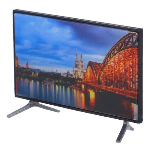 HONITANO Miniatur Fernseher Puppenhaus Zubehör Retro Design Kompaktes Pla Modell Tv für Puppenmöbel Wohnzimmer Dekoration Realistische Mini Tv Szene von HONITANO