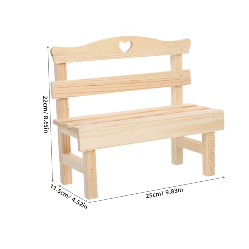 HONITANO Miniatur Holzbank Dekofigur Kreative Mini Bank als Fotorequisite und Ornament Handgefertigt für Bücherregal Schreibtisch und Puppenhaus Dekoration von HONITANO
