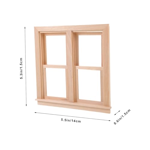 HONITANO Miniatur Holzfenster Modell für Puppenhaus Detailreich Geschnitzt Robust und Praktisch mit Schiebbarem Fenster Vielseitig Einsetzbar für Miniaturhäuser und Landschaften von HONITANO