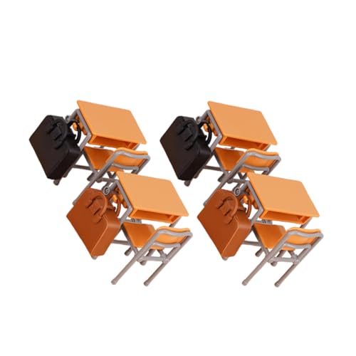 HONITANO Miniatur Klassenzimmer Möbel aus Robustem Gelbe Tische Stühle Schulranzen Detailgetreu Tragbar für Puppenhaus und Pädagogisches HONITANO Miniatur Klassenzimmer Möbel aus Robustem Gelbe Tische Stühle Schulranzen Detailgetreu Tragbar für Puppenhaus und Pädagogisches von HONITANO