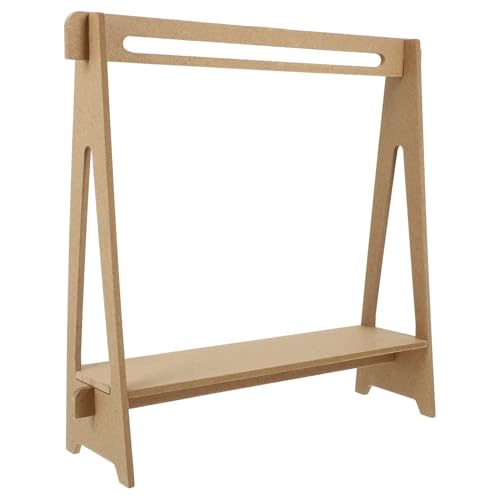 HONITANO Miniatur Kleiderständer aus Holz Mini Kleiderbügel für Puppenkleider Praktischer Puppen Garderoben Organizer Farbiger Miniatur Kleiderständer für Puppenhaus Dekoration von HONITANO