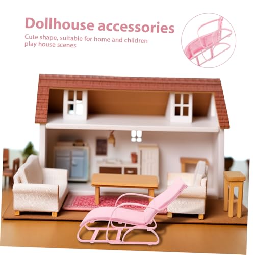 HONITANO Miniatur Liegestuhl Puppenhaus Möbel Strandstuhl Modell Stabiles Mini Sonnenliege Realistische Mini Beach Chair Dekoration für Puppenhaus Zubehör Leicht Kompakt Stilvoll von HONITANO