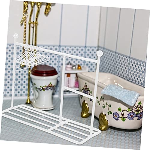 HONITANO Miniatur Metall Kleiderbügel Teilig Weißer Stabiler Puppen Kleiderständer mit Kleinen Platzsparenden Bügeln für Puppenhaus Möbel und Doll Accessories von HONITANO