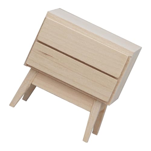 HONITANO Miniatur Möbel Modell Mini Nachttisch Schrank Holz Puppenhaus Dekoration Feine Handarbeit Kleine Wohn Bürodekor von HONITANO