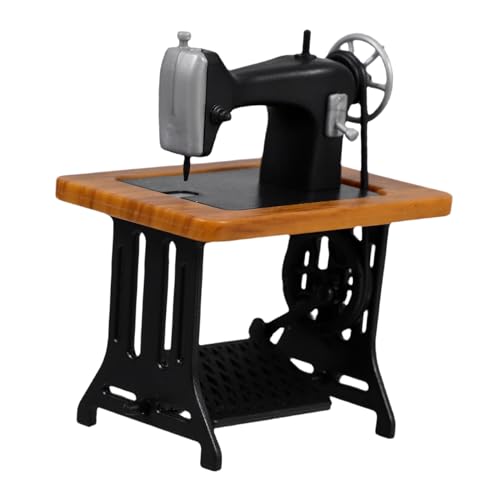 HONITANO Miniatur Nähmaschine Puppenhaus Nähmaschine Mini Puppenhaus Wohnzimmermöbel Puppenhaus Kindernähmaschine Anfänger Puppenhaus Zubehör Abs Schwarz von HONITANO