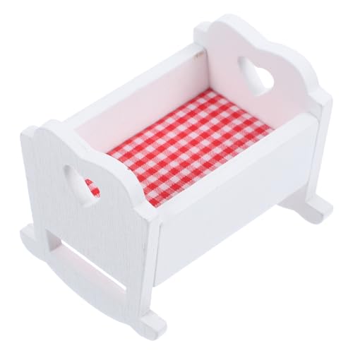 HONITANO Miniatur Puppenbett Holz Weiß Miniaturwiege Kinderzimmer Deko Miniatur Puppenhaus Möbel Sammelobjekt HONITANO Miniatur Puppenbett Holz Weiß Miniaturwiege Kinderzimmer Deko Miniatur Puppenhaus Möbel Sammelobjekt von HONITANO