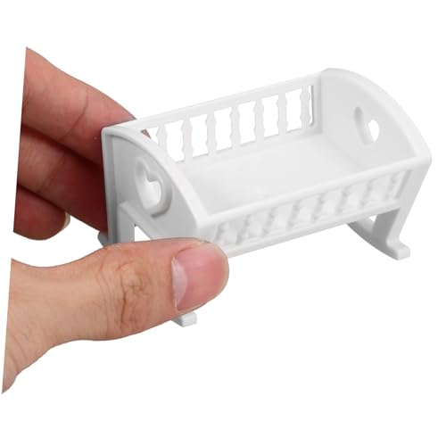 HONITANO Miniatur Puppenhaus Möbel Miniaturbett Weiß Mini Schlafzimmer Szene Dekoration Detailreich Robust Wiederverwendbar für Puppenhaus Schlafzimmer Gestaltung von HONITANO