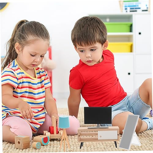 HONITANO Miniatur Puppenhaus Möbelset Teilig Tv Schrank mit Blauem LED Tischlampe Realistische Wohnzimmer Dekoration Langlebiges DIY Puppenhaus Zubehör HONITANO Miniatur Puppenhaus Möbelset Teilig Tv Schrank mit Blauem LED Tischlampe Realistische Wohnzimmer Dekoration Langlebiges DIY Puppenhaus Zubehör von HONITANO