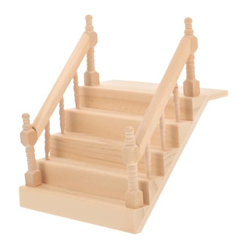 HONITANO Miniatur Puppenhaus Treppe aus Holz DIY Stufenmodell für Mini Haus Dekoration Unbemalt Geeignet für Wohnzimmer Esszimmer und Schlafzimmer HONITANO Miniatur Puppenhaus Treppe aus Holz DIY Stufenmodell für Mini Haus Dekoration Unbemalt Geeignet für Wohnzimmer Esszimmer und Schlafzimmer von HONITANO