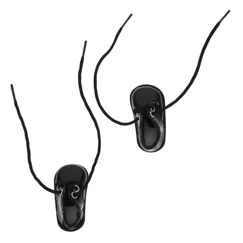 HONITANO Miniatur Puppenschuhe Schwarz Glänzend für Puppenhaus Deko DIY Kostüm Zubehör Robust und Tragbar zur Puppenverschönerung HONITANO Miniatur Puppenschuhe Schwarz Glänzend für Puppenhaus Deko DIY Kostüm Zubehör Robust und Tragbar zur Puppenverschönerung von HONITANO