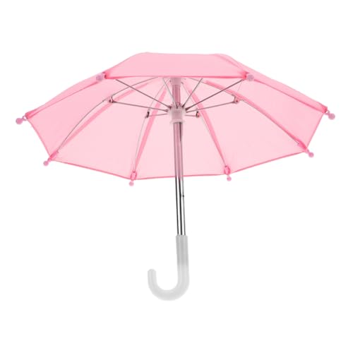 HONITANO Miniatur Regenschirm für Puppen Zubehör für Amerikanische Puppen Dekoratives für Puppenhaus Rosa Reiseregenschirm für Mädchen von HONITANO