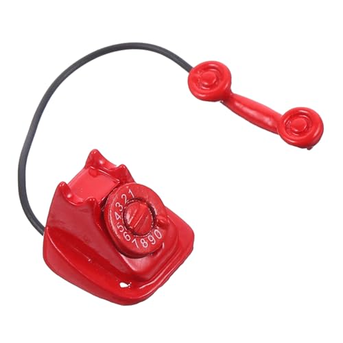 HONITANO Miniatur Retro Telefon Modell Vintage Puppenhaus Zubehör Detailreiche Rote Mini Telefonfigur Dekorativ für Puppenmöbel Spielhaus Schreibtisch und Micro Landschaft HONITANO Miniatur Retro Telefon Modell Vintage Puppenhaus Zubehör Detailreiche Rote Mini Telefonfigur Dekorativ für Puppenmöbel Spielhaus Schreibtisch und Micro Landschaft von HONITANO