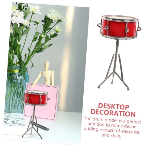HONITANO Miniatur Schlagzeug Modell Realistische Trommel Dekoration Tisch Ornament für Musikliebhaber Vielseitige Wohn und Bürodeko Detailreich Handgefertigt Vintage Stil von HONITANO
