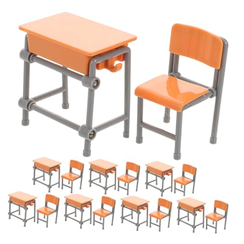 HONITANO Miniatur Schulmöbel Set mit Miniatur Schreibtisch und Stuhl für Puppenhaus Klassenzimmer Zubehör Detailgetreues Mini Möbelspielzeug für Kreatives Rollenspiel und Sammler HONITANO Miniatur Schulmöbel Set mit Miniatur Schreibtisch und Stuhl für Puppenhaus Klassenzimmer Zubehör Detailgetreues Mini Möbelspielzeug für Kreatives Rollenspiel und Sammler von HONITANO