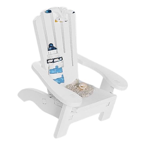 HONITANO Miniatur Strandstuhl Deko Modell Realistische Mini Strandliege Mediterraner Weißer Mini Liegestuhl für Puppenhaus Tischdekoration Strand Meer Mikrolandschaft Zubehör von HONITANO