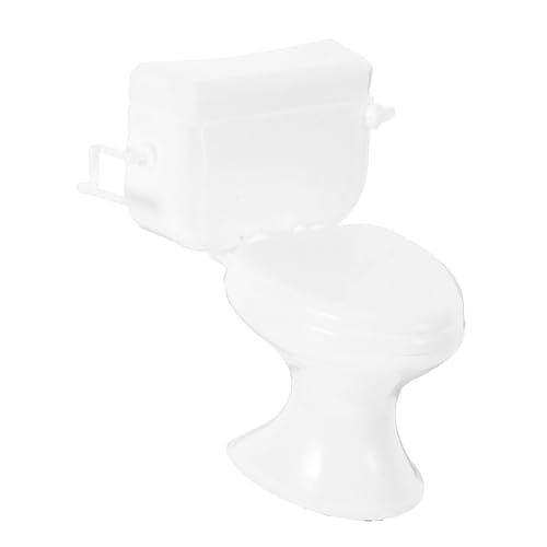 HONITANO Miniatur Toilette für Puppenhaus Realistisches Badezimmerzubehör Weißes Design für Kreatives Rollenspiel und Fantasievolles mit Miniaturen von HONITANO