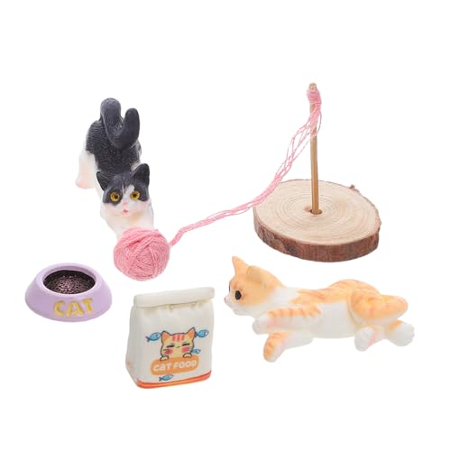 HONITANO Miniature Cat Figurines Playset mit Realistischen Katzenskulpturen und Mini Garnball Langlebige Miniatur Haustierfiguren für Puppenhaus Garten Dekoration und Kreatives Rollenspiel HONITANO Miniature Cat Figurines Playset mit Realistischen Katzenskulpturen und Mini Garnball Langlebige Miniatur Haustierfiguren für Puppenhaus Garten Dekoration und Kreatives Rollenspiel von HONITANO