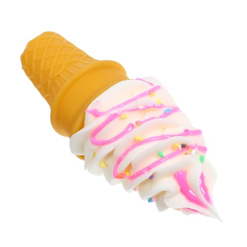 HONITANO Modell Einer Eistüte Wagen Kommerziell Simulieren Eisbecher-kit Gefälscht Figur Karikatur Korb Plätzchen Creme Vorgeben Nachtisch Fänger Süßigkeiten PVC Rosa von HONITANO