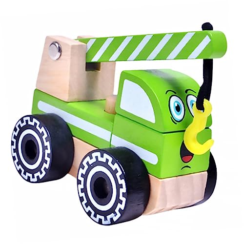 HONITANO Modellauto aus Holz holzspielzeug lernspielzeug spielzeugbagger bauspielzeug Jungs puppenwagen Kognitives für Engineering-LKW Bambus von HONITANO
