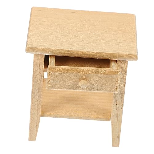HONITANO Miniatur Tisch Modell Für Puppenhaus Holz Miniaturmöbel Tiny Wooden Desk Für Kreative Spielideen Als Dekoration Hochwertige Verarbeitung Und Kinderfreundlich von HONITANO