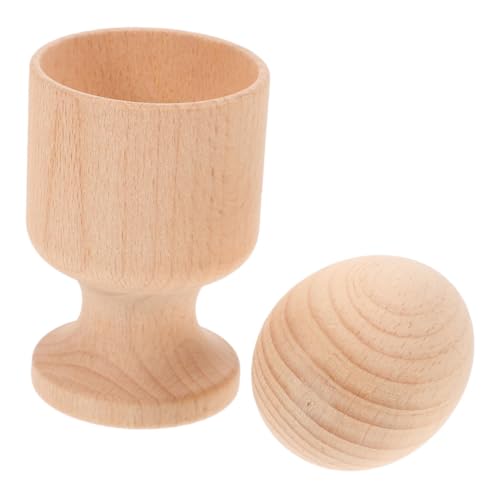 HONITANO Montessori Holzspielzeug Egg and Egg Cup Hand Augen Koordination Trainingsspielzeug für Junge Mädchen Feinmotorik Sicheres Glattes Holzmaterial Lernspielzeug von HONITANO
