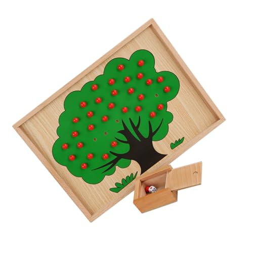 HONITANO Montessori Holzspielzeug Lernspielzeug Ab Jahre Pädagogisches Zahlen Matching Spiel für Sichere Langlebige Mathe Übung mit Robusten Holzäpfeln und Praktischem Design von HONITANO