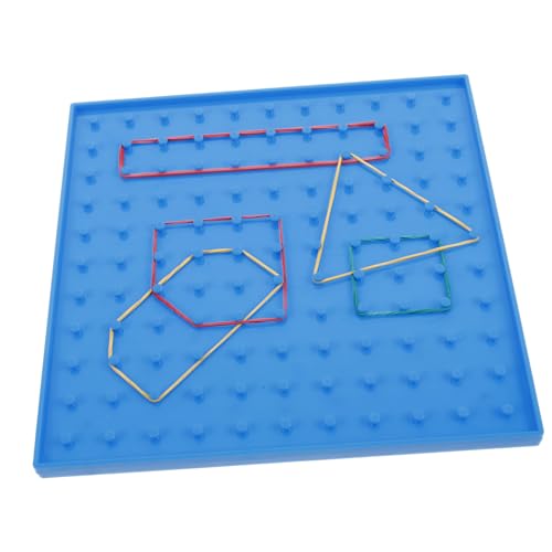 HONITANO Nagelbrett Geoboard Doppelseitig mit Bunten Gummibändern Pädagogisches Lernspielzeug für Grundschüler Fördert Mathematisches Denken und Geometrieverständnis Schul und Heimwerkzeug von HONITANO