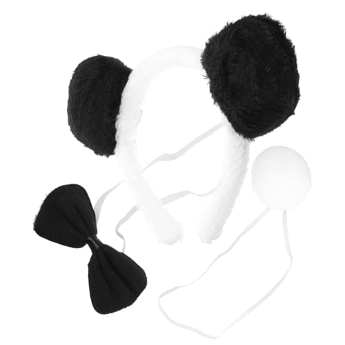 HONITANO Panda Kostüm Stirnband mit Ohren Fliege und Weiches Hautfreundliches Tierkostüm Zubehör für Zoo Party Bequemes Cosplay Accessoire von HONITANO
