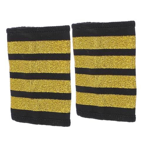 HONITANO Piloten Schulterklappen Gold Balken Captain Uniform Epauletten für Kostüm Zubehör Cosplay Bühnenauftritt Roleplay von HONITANO