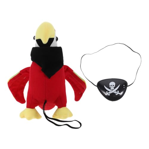 HONITANO Piratenkostüm Zubehör mit Plüsch Schulterpapagei Schwarzem Halstuch und Augenklappe Leichtes Piraten Accessoire für Halloween Cosplay Piratenparty und Rollenspiele HONITANO Piratenkostüm Zubehör mit Plüsch Schulterpapagei Schwarzem Halstuch und Augenklappe Leichtes Piraten Accessoire für Halloween Cosplay Piratenparty und Rollenspiele von HONITANO