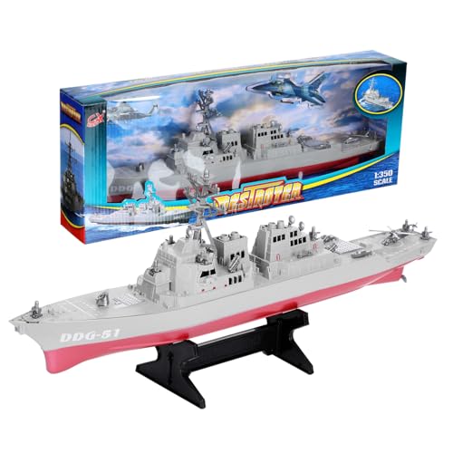 HONITANO Plastik Kriegsschiff Modellspielzeug Stabiles Deko Schiff für Jungen und Mädchen Realistische Marineschiff Nachbildung Langlebiges Resin Geburtstagsgeschenk und von HONITANO