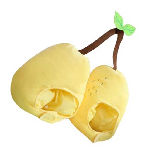 HONITANO Plüsch Birnen Kopfhaut Doppelkopf Mütze Leichtes Kostüm Geburtstagskopfbedeckung Für Erwachsene Lustige Cartoon Kopfbedeckung Für Geburtstag Spiele Bühnenauftritte von HONITANO