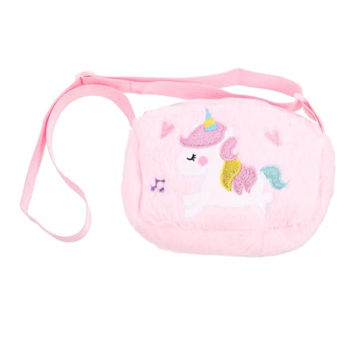 HONITANO Plüsch Einhorn Schultertasche für Mädchen Kreative Umhängetasche mit Verstellbarem Gurt Niedliche Rosa Crossbody Tasche Vielseitige Handtasche für Teenager von HONITANO