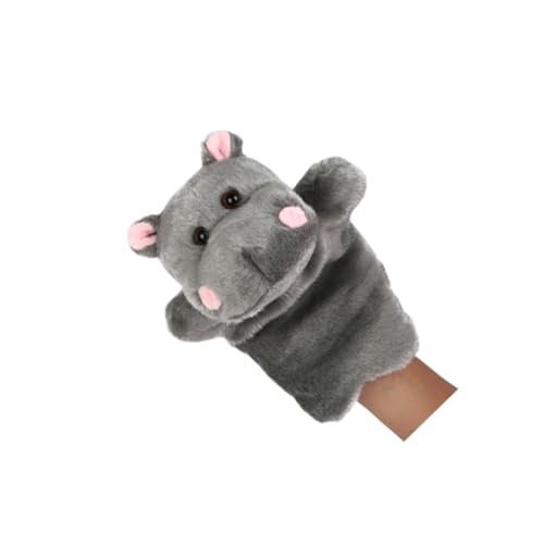 HONITANO Plüsch Flusspferd Handpuppe für Weiche Storytelling Puppe Interaktives für Eltern Junge Mädchen Spiele Dunkelgraue Kuscheltier Handpuppe Fördert Fantasie und Kommunikation von HONITANO