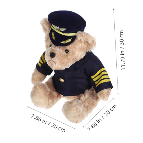 HONITANO Plüsch Pilot Bär Kapitänsuniform Stofftier für Hochzeiten Geburtstagsgeschenke und Weihnachtsfeiern Kuscheliger Begleiter für Besondere Anlässe HONITANO Plüsch Pilot Bär Kapitänsuniform Stofftier für Hochzeiten Geburtstagsgeschenke und Weihnachtsfeiern Kuscheliger Begleiter für Besondere Anlässe von HONITANO