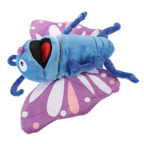 HONITANO Plüsch Schmetterling Handpuppe aus Weichem Baumwollplüsch Interaktive Tierhandpuppe für Rollenspiele und Frühkindliche Buntes Kuschelspielzeug für Ab Monaten von HONITANO