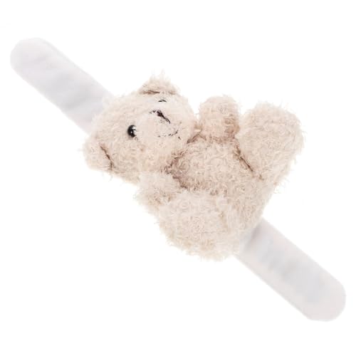 HONITANO Plüsch Slap Bracelet mit Kleinem Bär Weiches Tierarmband Leichtes Kinderspielzeug Bequemes Armband für Party und Alltag Cremeweiß HONITANO Plüsch Slap Bracelet mit Kleinem Bär Weiches Tierarmband Leichtes Kinderspielzeug Bequemes Armband für Party und Alltag Cremeweiß von HONITANO