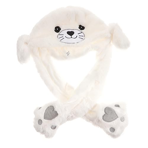 HONITANO Plüsch Tiermütze mit Beweglichen Ohren Lustiger Partyhut mit Wackelnden Ohren Weicher Meereslöwen Hut für Karneval Halloween Fasching HONITANO Plüsch Tiermütze mit Beweglichen Ohren Lustiger Partyhut mit Wackelnden Ohren Weicher Meereslöwen Hut für Karneval Halloween Fasching von HONITANO