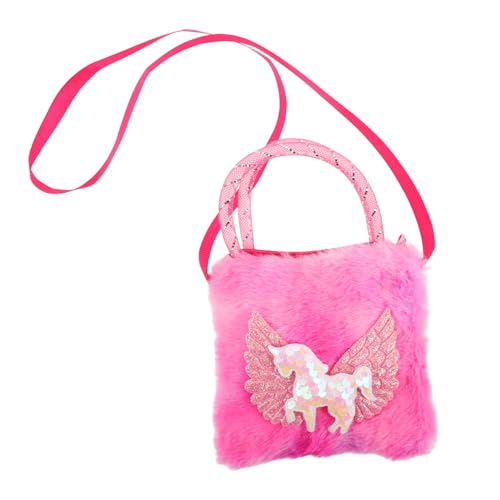 HONITANO Plüsch Umhängetasche Mädchenhandtaschen Fellgeldbörse Flauschige Tasche Geldbörse Make Up Tasche Kleine Mädchenhandtasche Plüsch Rucksack Erwachsenen Pferdegeldbörse Für von HONITANO