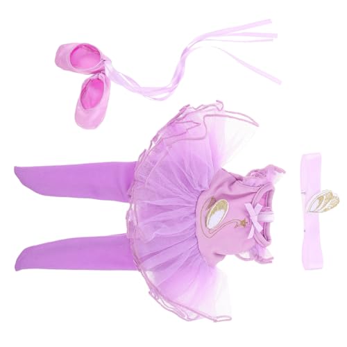 HONITANO Puppen Ballettkleid mit Tutu Schuhe und Haarband Puppenkleidung für Mädchen zum Verkleiden und Fantasiespielen Exklusives Ballettkostüm für Puppen von HONITANO