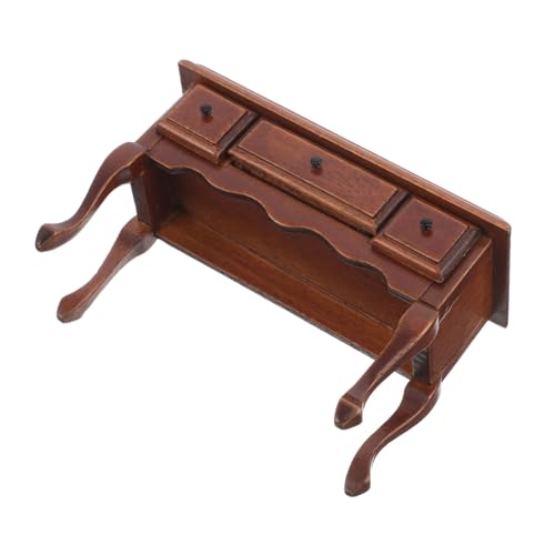 HONITANO Puppenhaus-miniaturmöbel: Vintage-Miniatur-teetisch, Realistischer Mini-Schreibtisch, Winziger Couchtisch Aus Holz, Wohnzimmermöbelmodell von HONITANO