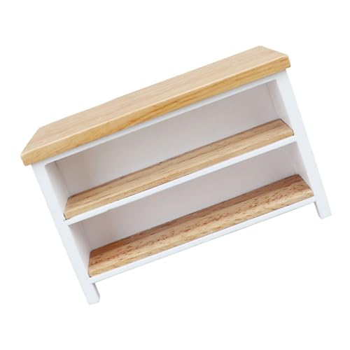 HONITANO Puppenhausmöbel Computertisch aus Holz Dekoration für Kinderzimmer und Mini Häuser Langlebiges Handgefertigtes Design mit Feinen Details von HONITANO