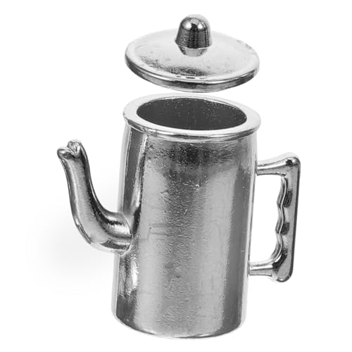 HONITANO Puppenhausmöbel Kleine Miniaturpuppenhaus -kit Mit Teesieb Stumpf- Mini-küchengerät Aus Porzellan Kaffeemaschine Metall Silver von HONITANO