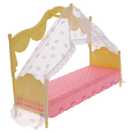 HONITANO Puppenhaus Miniatur Bett Miniatur Möbel Set Realistische Mini Doppelbett Spielzeug von HONITANO